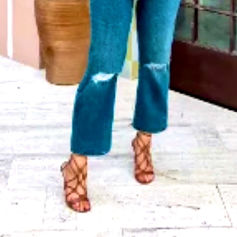 Tie-Up Gladiator Heeled Sandals dark caramel size 7